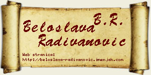 Beloslava Radivanović vizit kartica